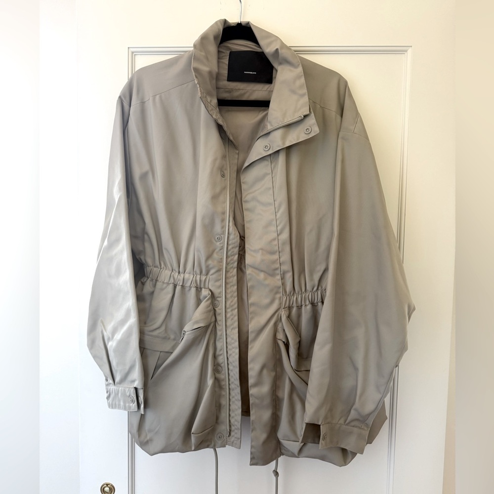 WARDROBE NYC ANORAK PARKA JACKET IN CEMENT